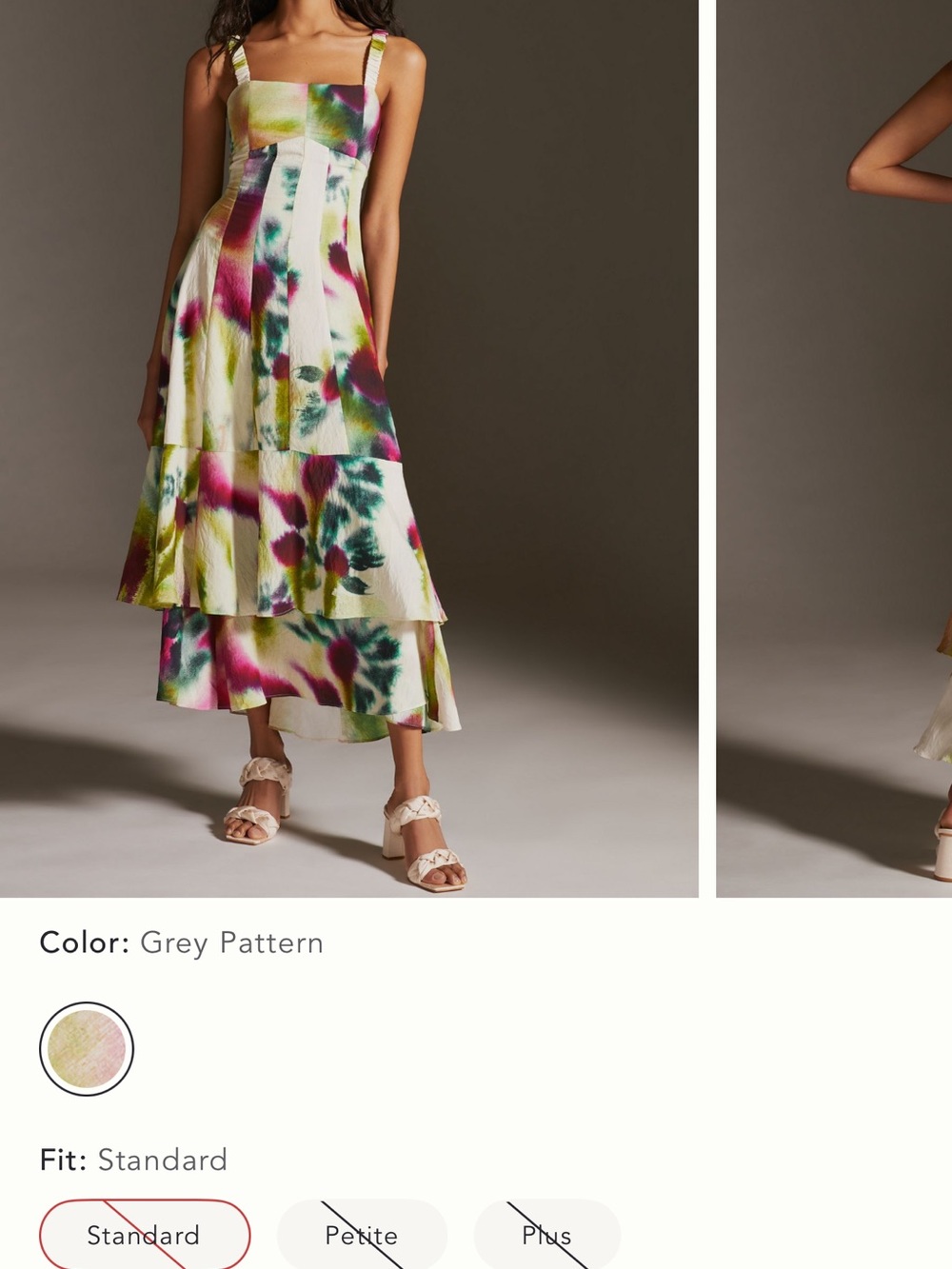 Anthropologie Green, Magenta & Teal Watercolor Maxi Dress
